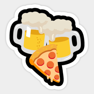 Beer and pizza Sticker